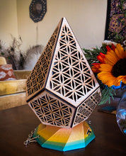 Load image into Gallery viewer, Prismatic Flower of Life || LampGeo || Rechargeable LED Shadowlamp