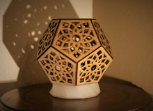 Load image into Gallery viewer, Lotus Dodecahedron || LampGeo || LED Rechargeable Shadow Lamp
