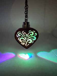 Radiant Heart || LED Pendant || Red Cedar