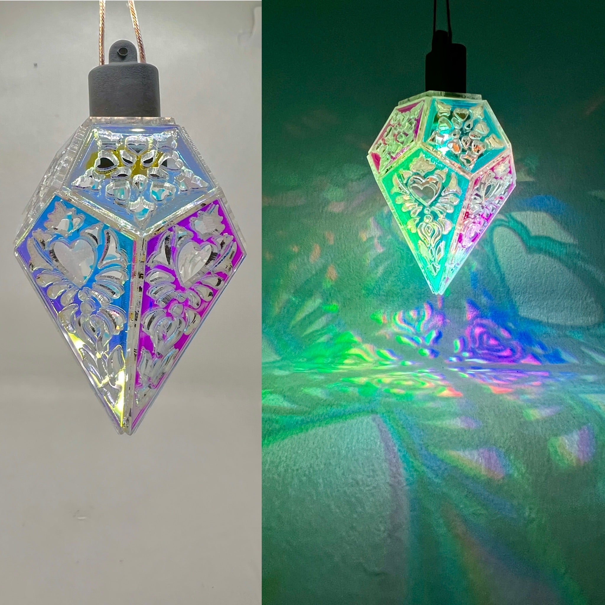Iridescent Hearts Unbound || LED pendant