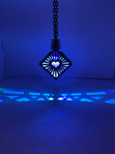 Load image into Gallery viewer, Four Sided Heart || LED Pendant || Cherry Wood