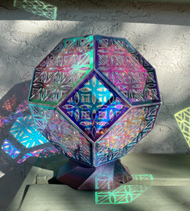 Flower of Life Truncated Octahedron || LampGeo || Rechargeable LED Shadow Lamp