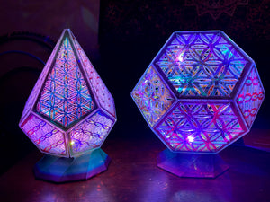 Flower of Life Truncated Octahedron || LampGeo || Rechargeable LED Shadow Lamp
