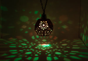 Lotus Dodecahedron || LED Pendant || Cherry Wood