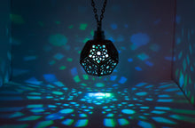 Load image into Gallery viewer, Lotus Dodecahedron || LED Pendant || Cherry Wood
