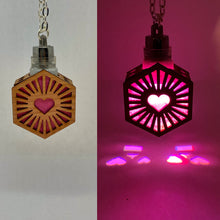 Load image into Gallery viewer, Hexa Heart || LED Pendant || Red Cedar