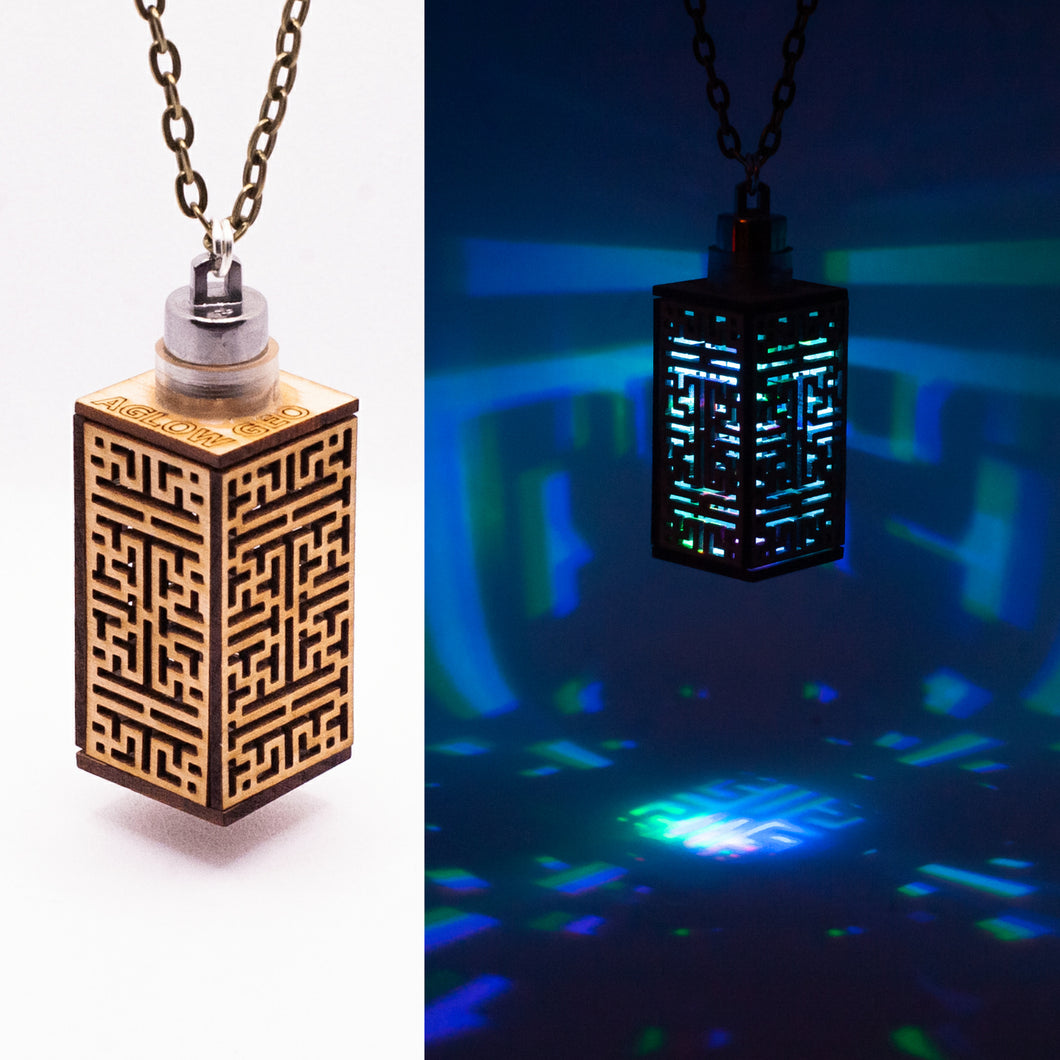 The Maze || LED Pendant || Cherry Wood