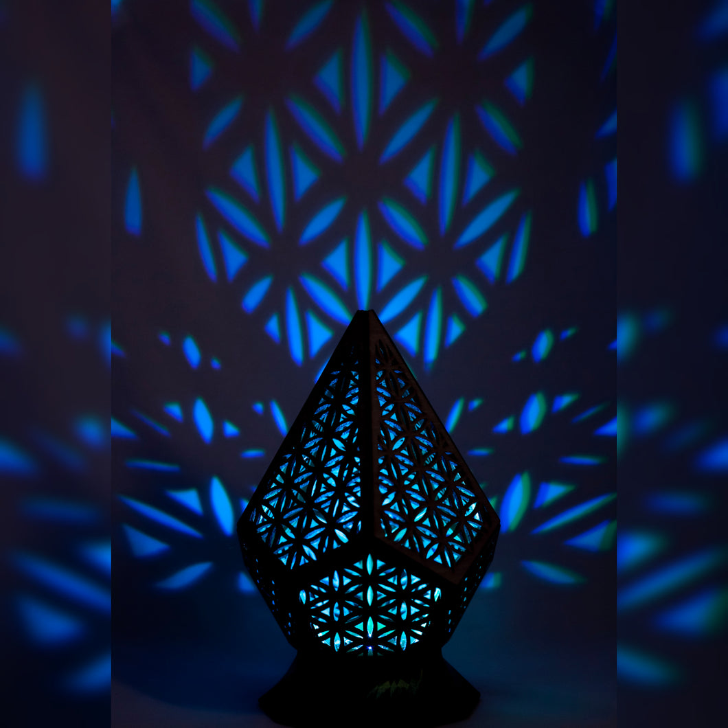 Prismatic Flower of Life || LampGeo || Rechargeable LED Shadowlamp