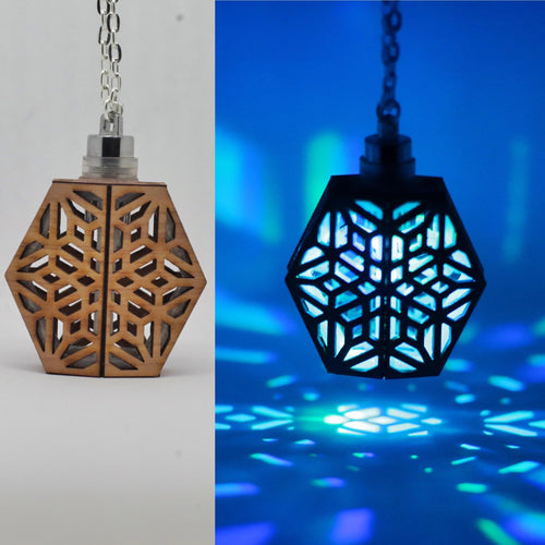 The Frosty Flake || LED Pendant || Red Cedar