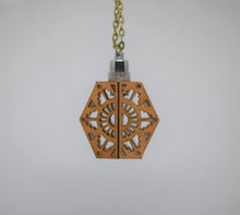 Load image into Gallery viewer, The Tribal Shield || LED Pendant || Cherry Wood