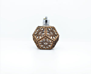 Star Rosette Dodecahedron || LED Pendant || Cherry Wood