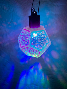 Iridescent Lotus Dodecahedron || LED pendant